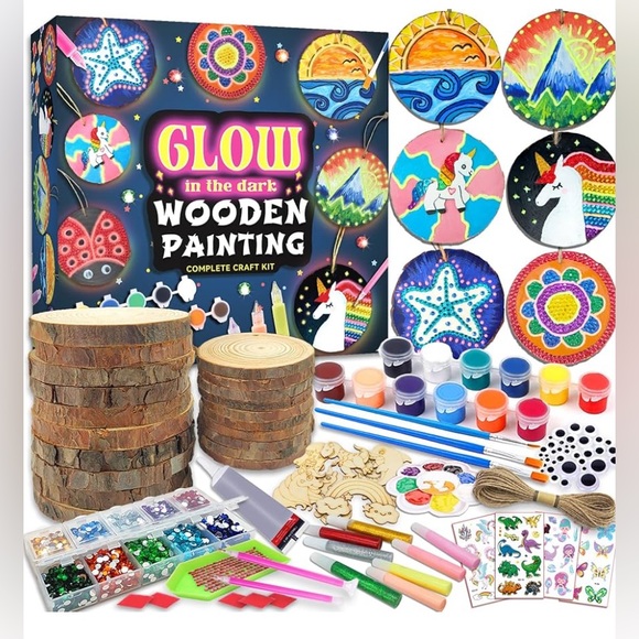 Glow in the Dark Wooden Painting Craft Kit - Picture 2 of 4
